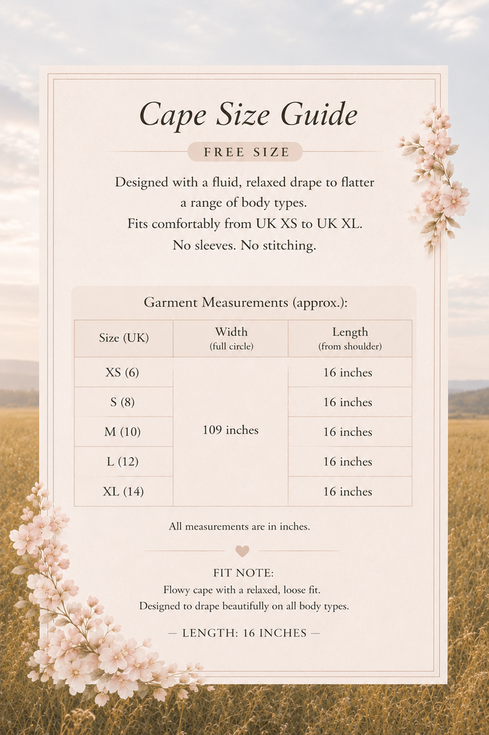 Moonlit Blossom Size Chart 1