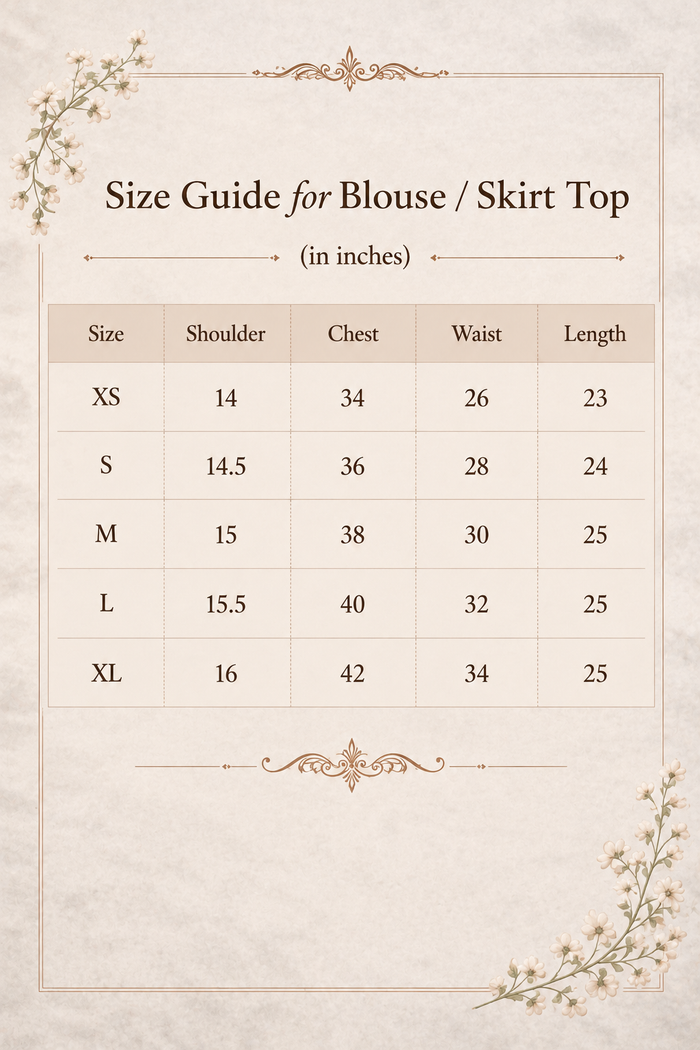 Plum Reverie Size Chart 2