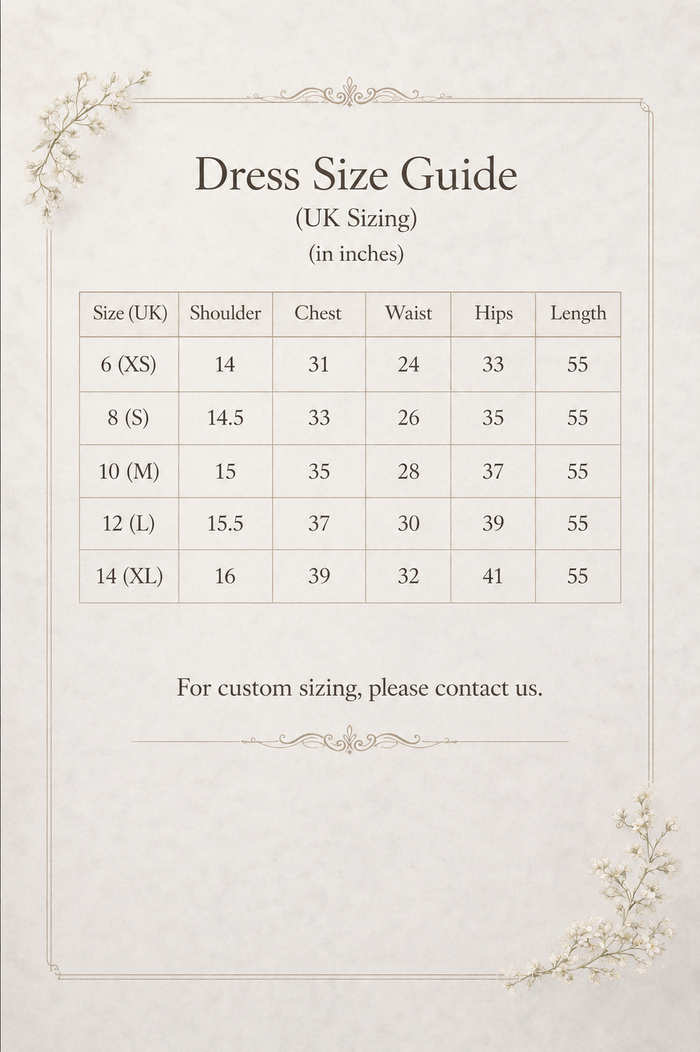 Noir Lace Tie Maxi Set Size Chart 2
