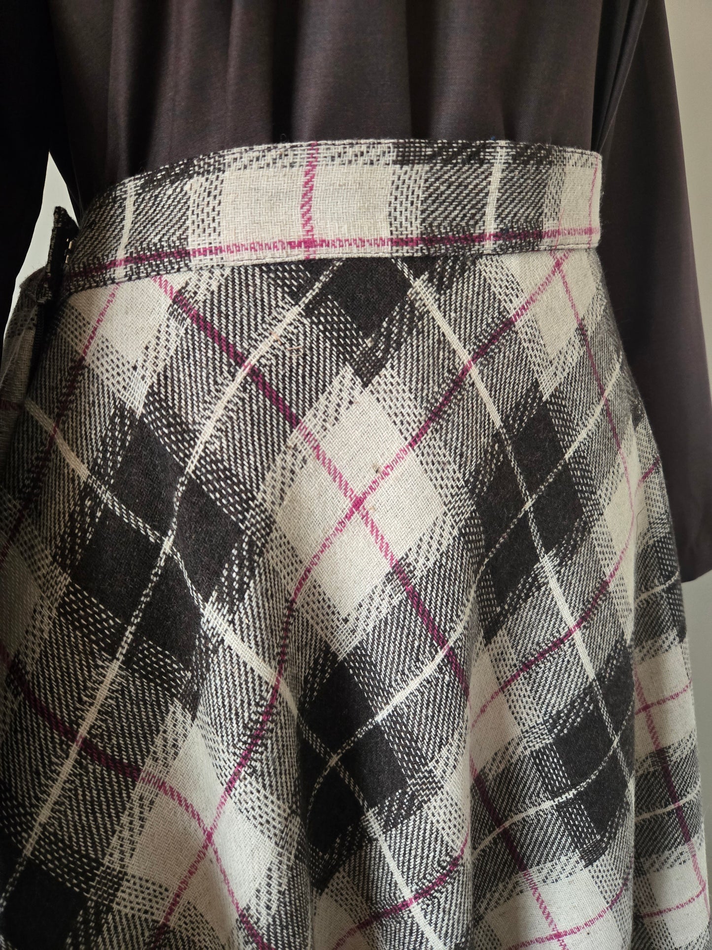 Mocha Plaid Skirt set