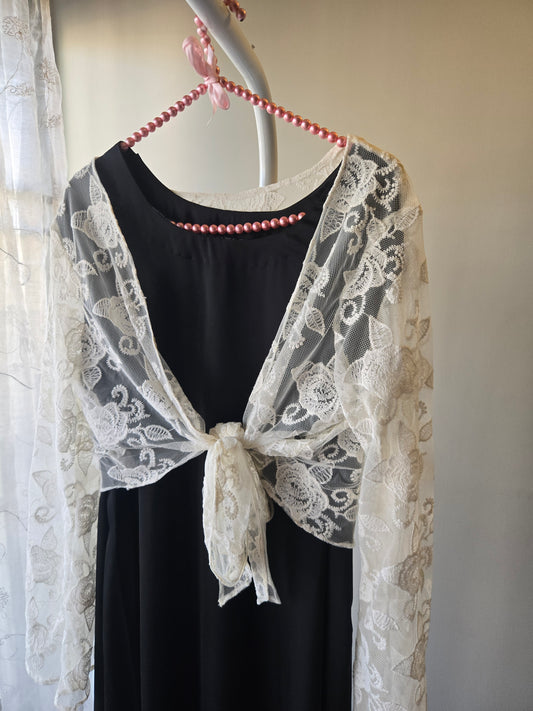 Noir Lace Tie Maxi Set