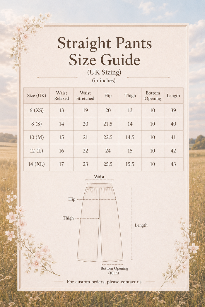 Elara Kaftan Set Size Chart 1