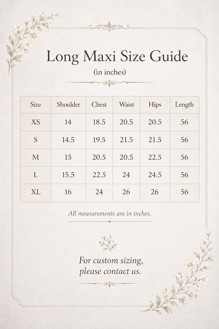 Lilac Lumière Size Chart 1