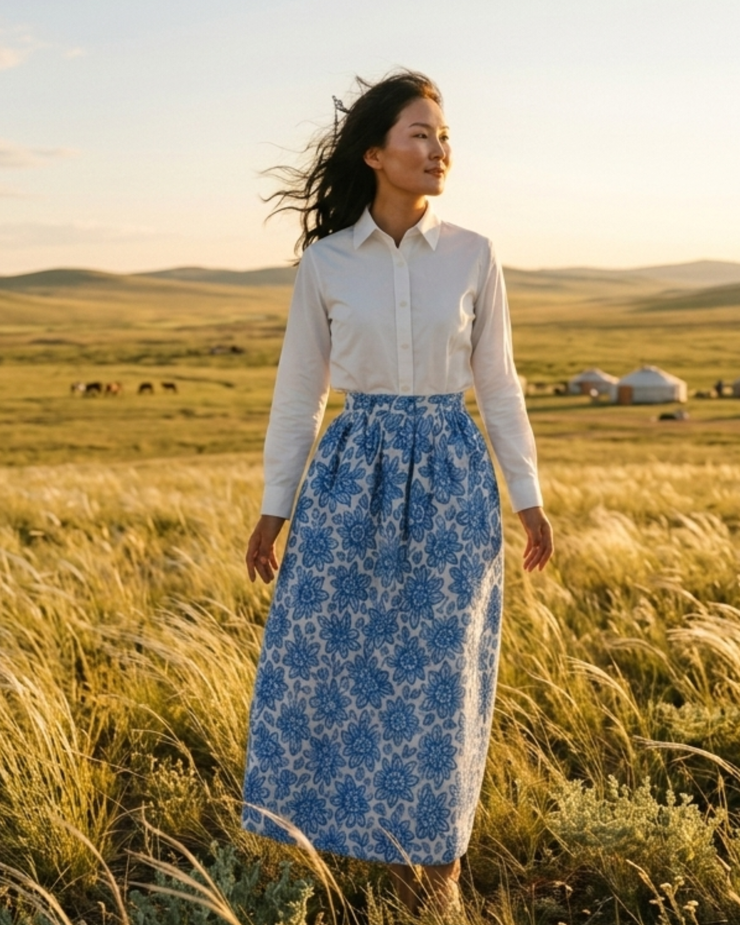 Blue Willow Skirt Set