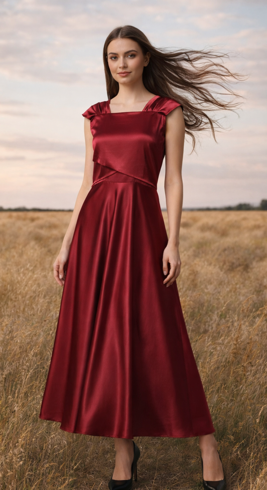 Crimson Grace Satin Dress