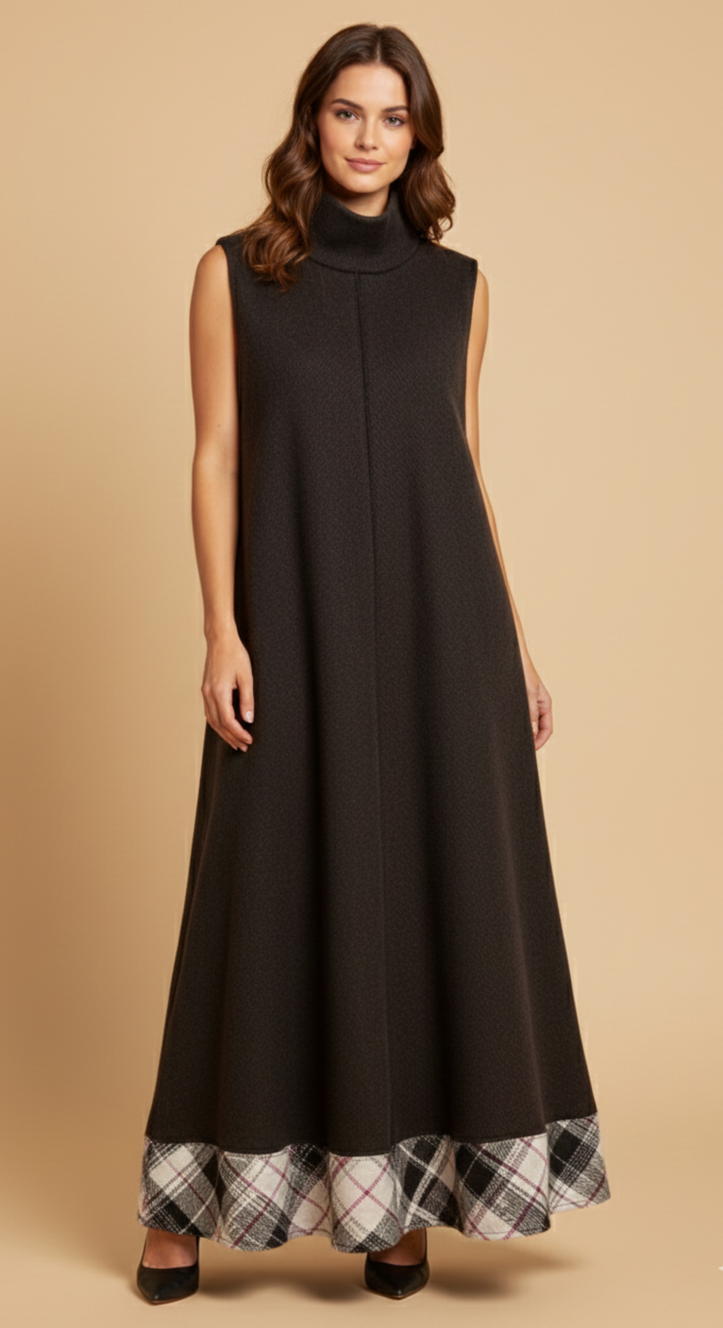 Khamoshi in Plaid(Brown)