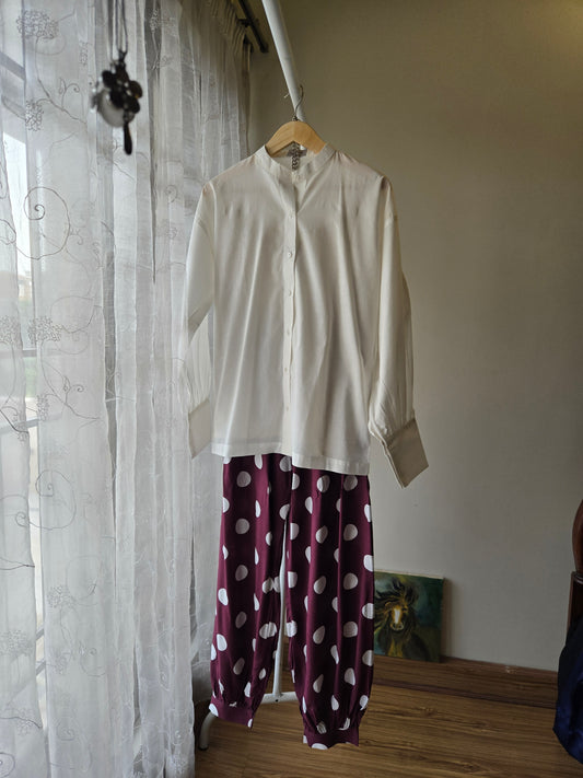 Plum Polka Harem Set