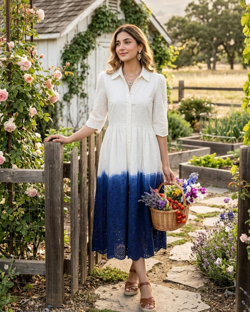 Soft Cotton Garden Midi