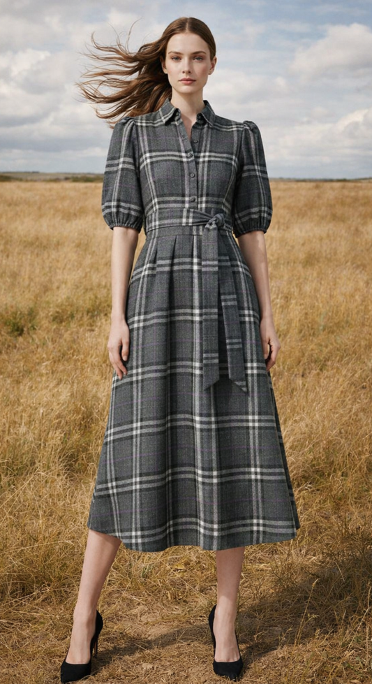 Grey Willow Plaid Dress