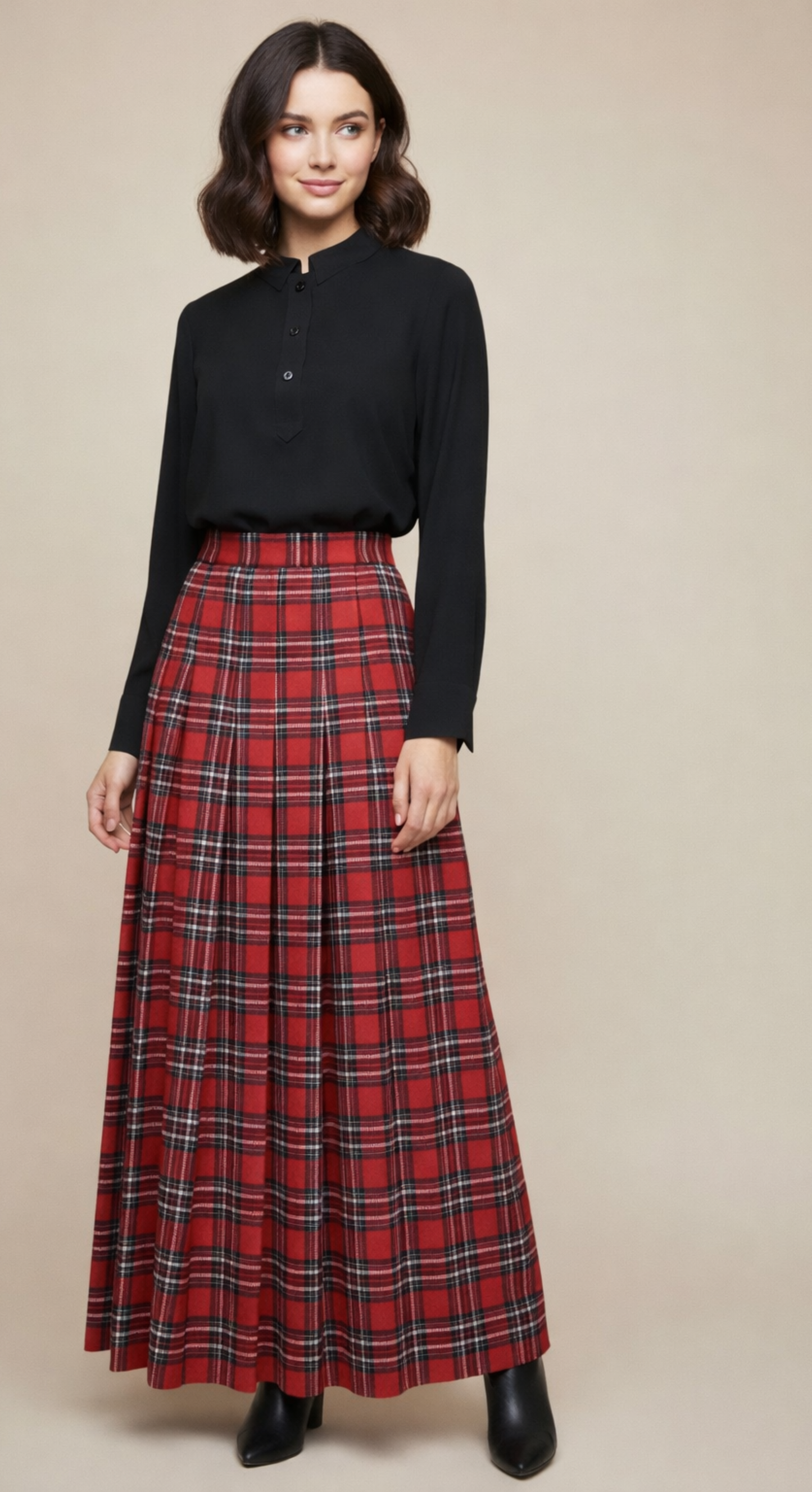 Crimson Tartan Grace Ensemble