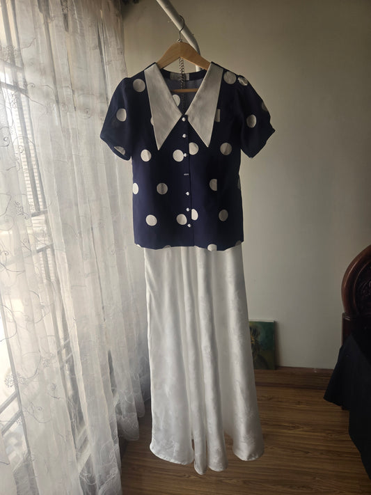 Midnight Polka Silk Set