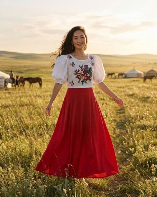 Cherry Blossom Skirt Set