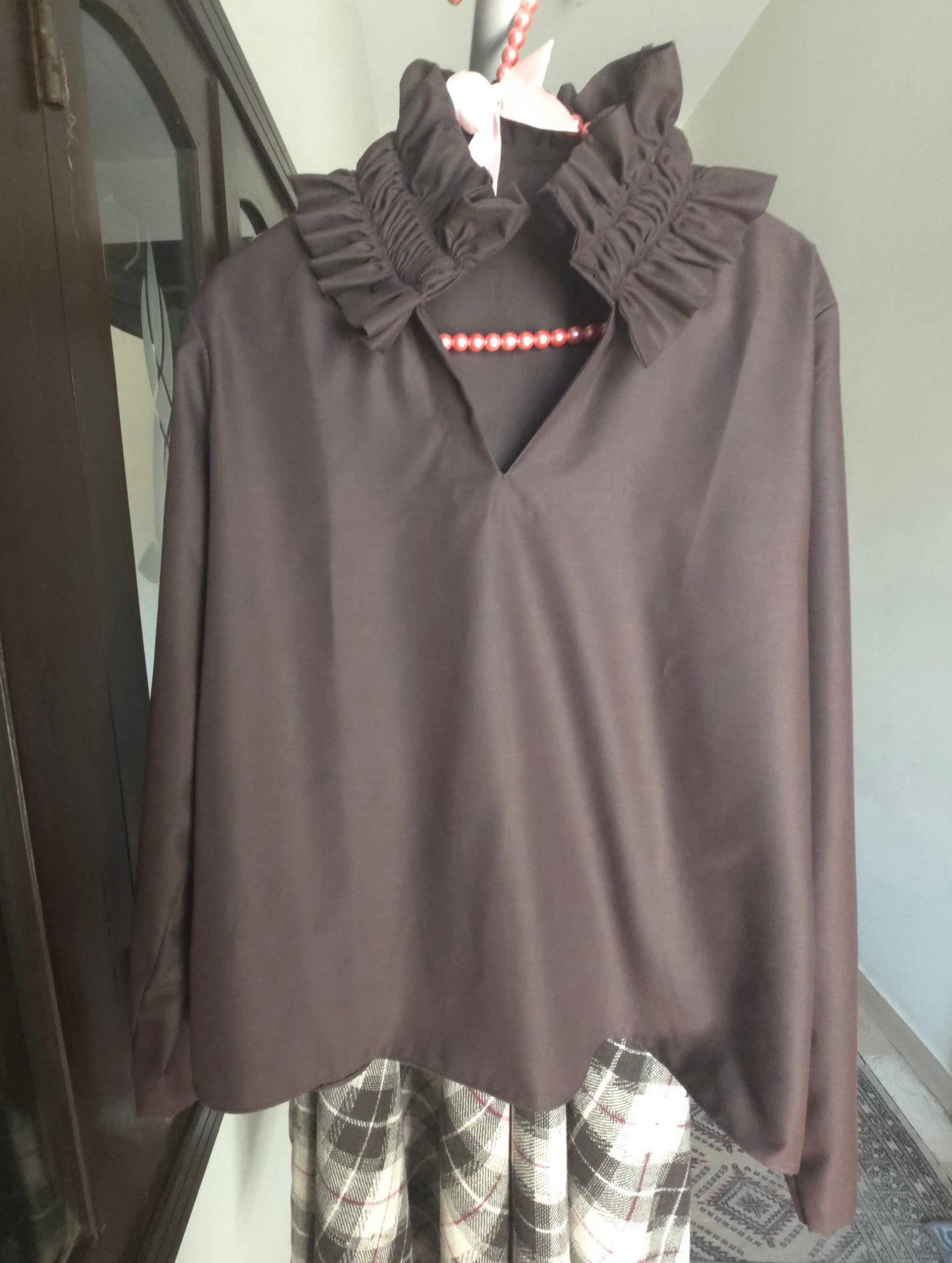 Mocha Plaid Skirt set