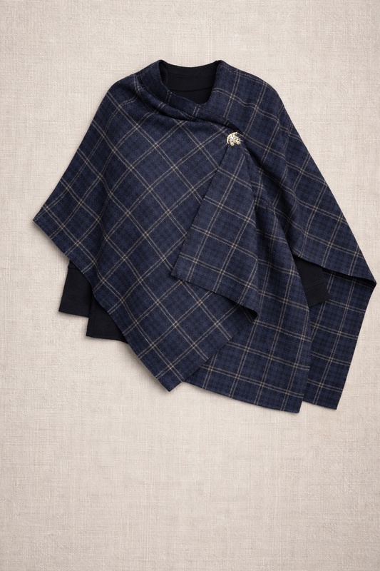 Winter Grid Cape Shirt