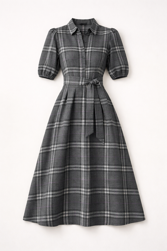 Grey Willow Plaid Dress