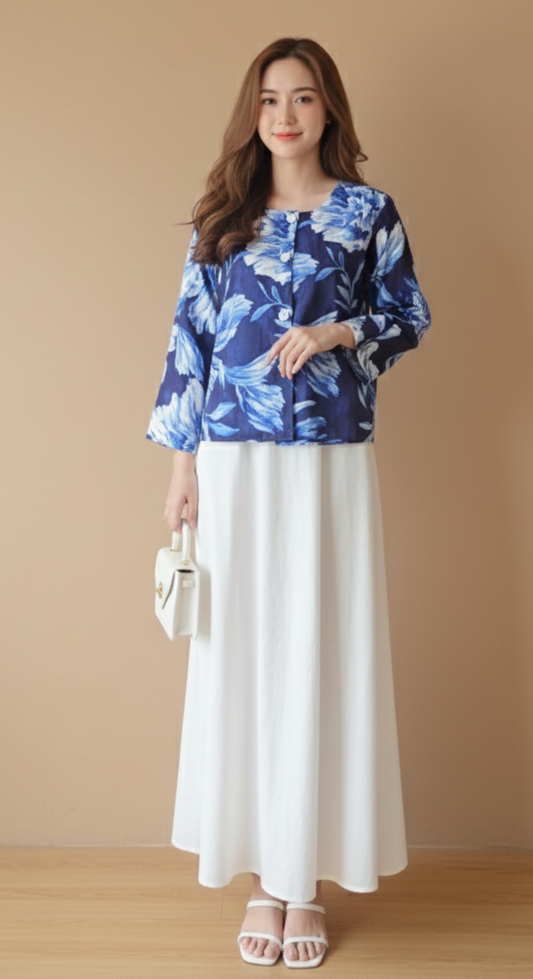 Navy Bloom Jacket & Dress(Last Piece)