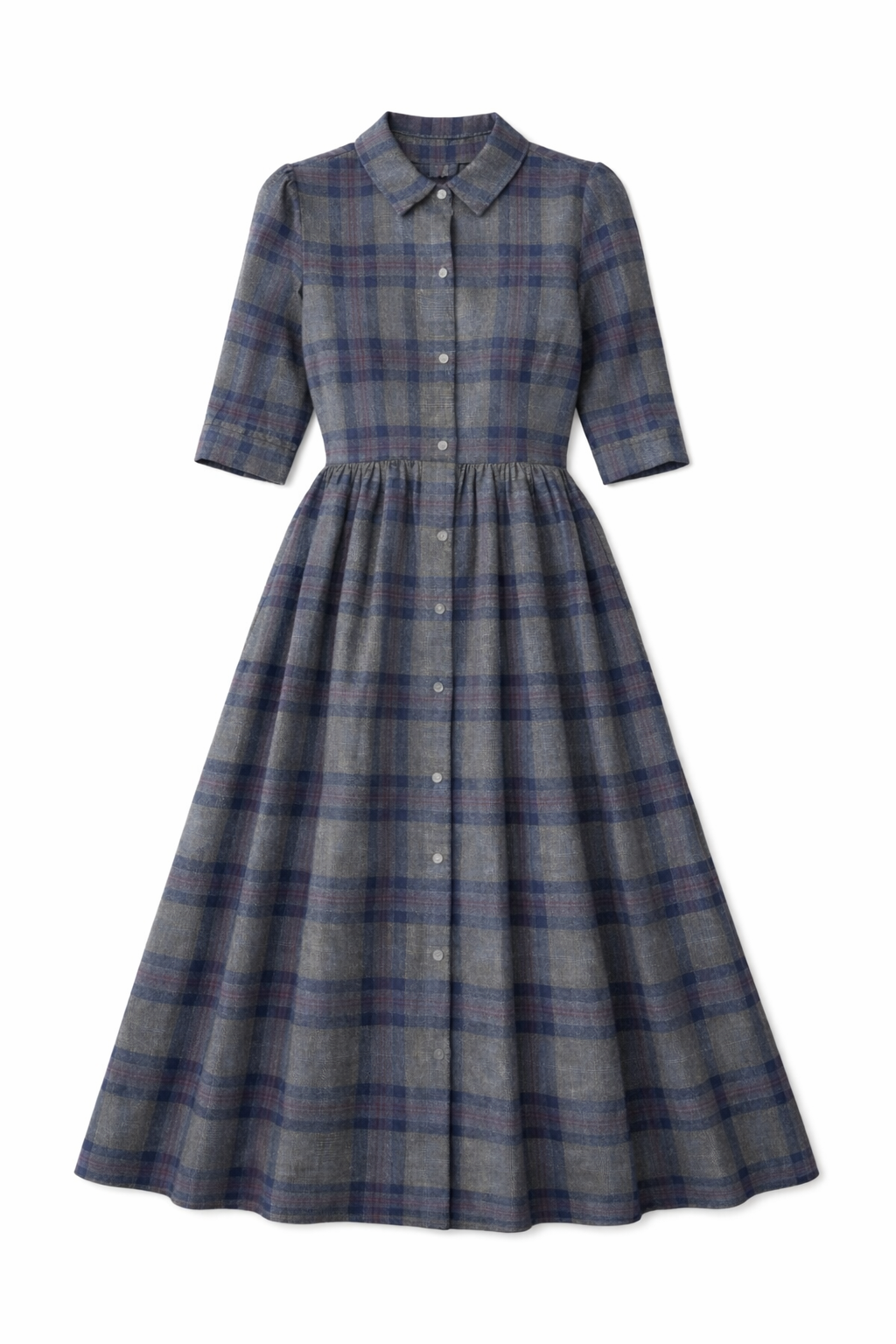 Luna Grey Button Down Dress