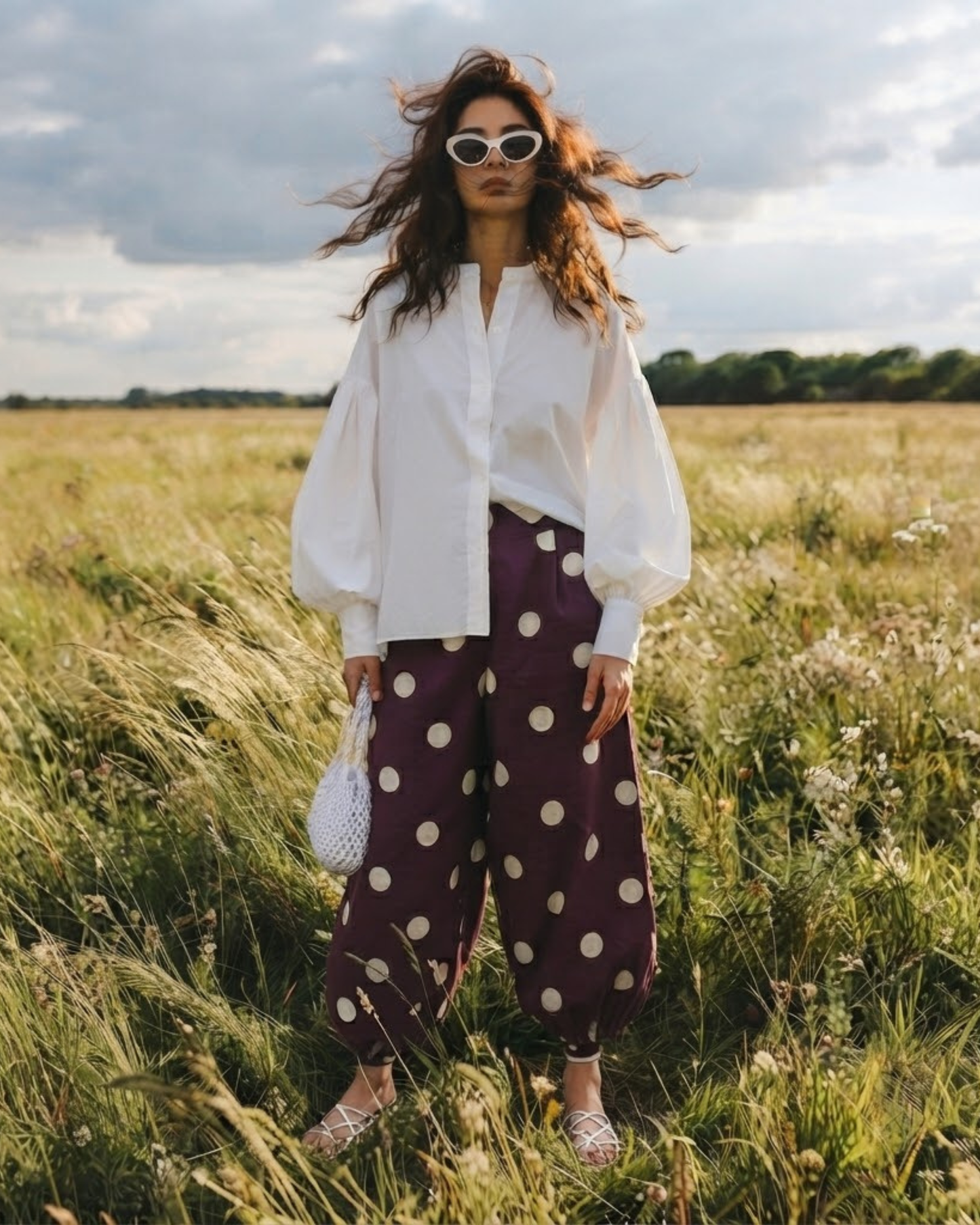 Plum Polka Harem Set