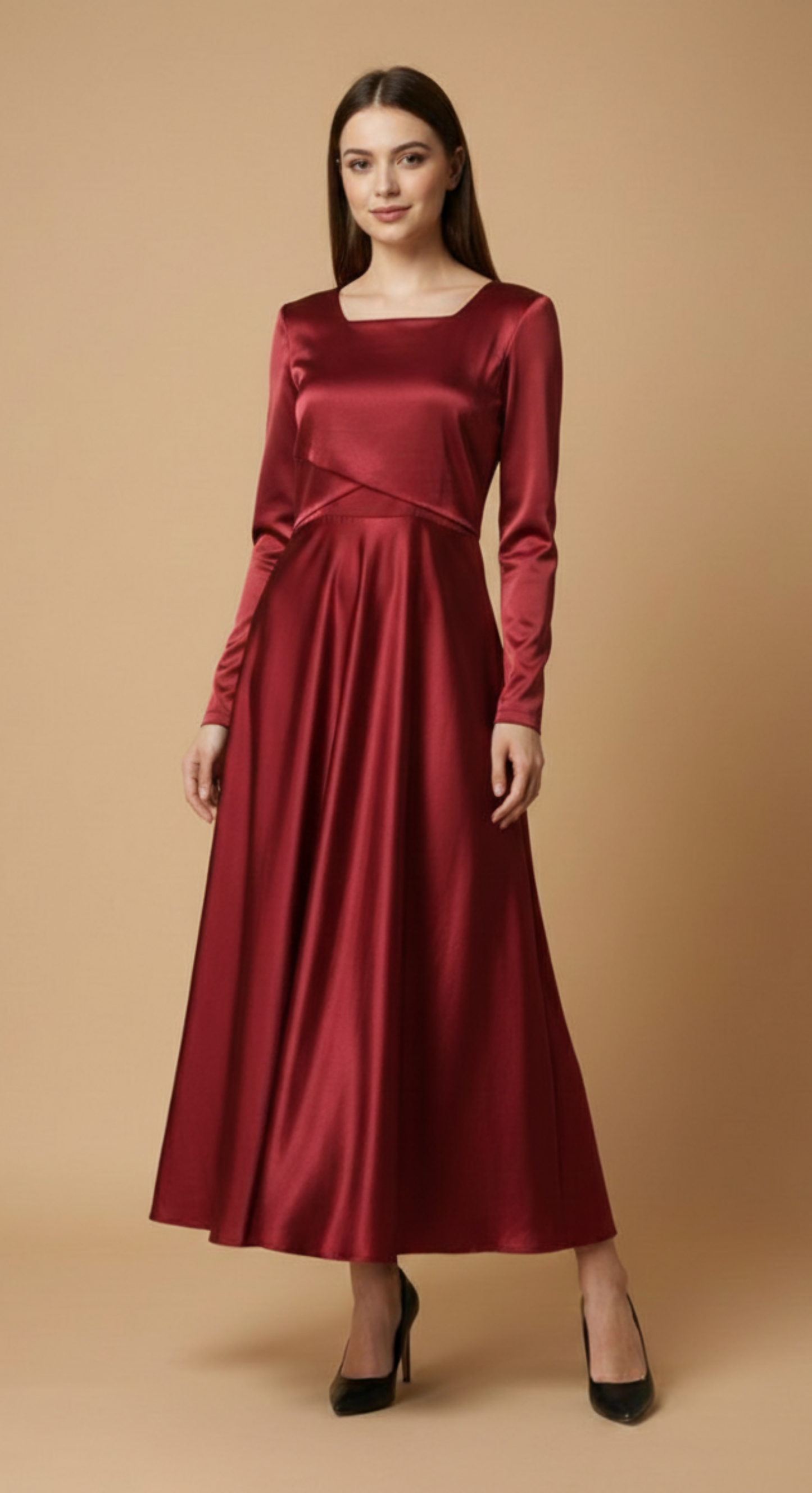 Crimson Grace Satin Dress