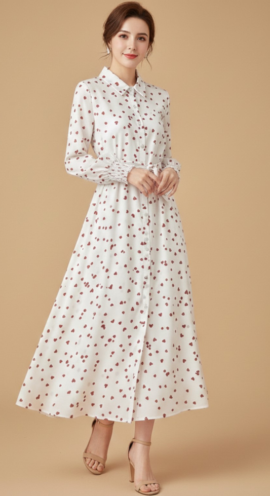 Rosy Promise Midi Dress