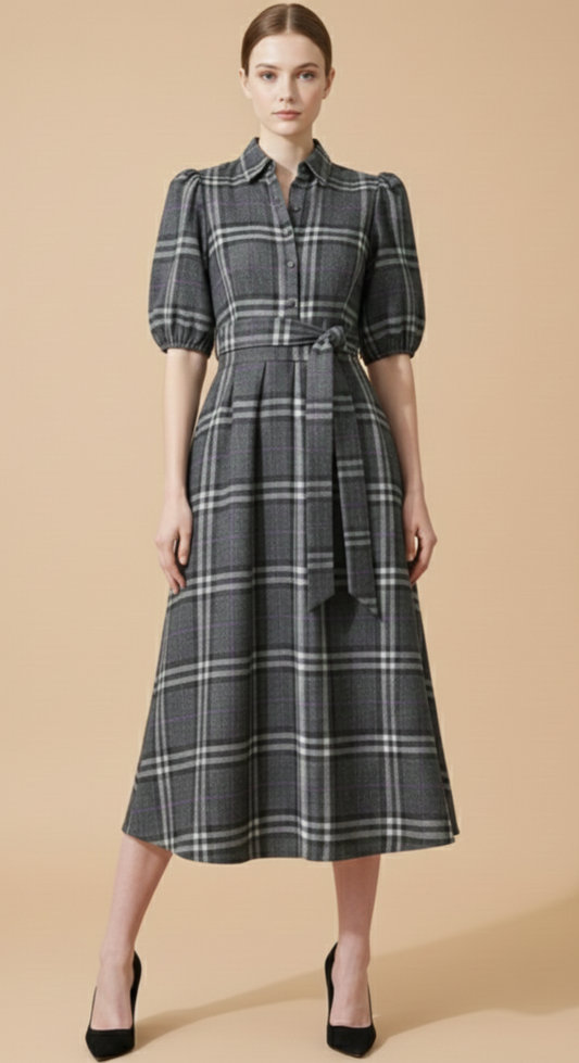 Grey Willow Plaid Dress