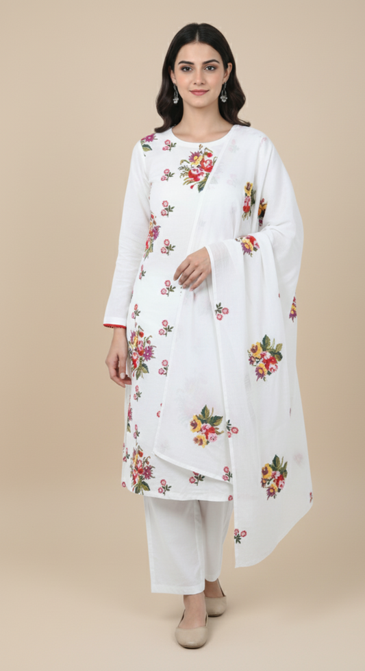Gulnaz White CO-Ord Set